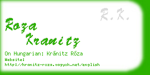 roza kranitz business card